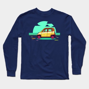 flat illustrasi design in car Long Sleeve T-Shirt